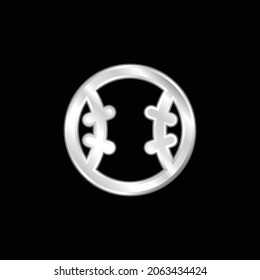 Baseball silver plated metallic icon