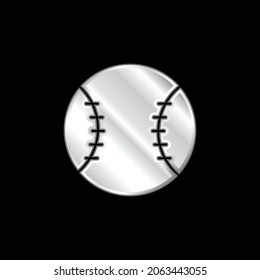 Baseball silver plated metallic icon