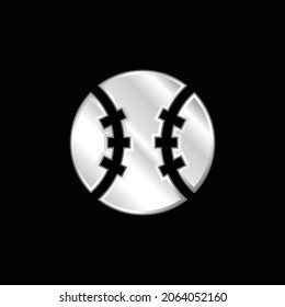 Baseball silver plated metallic icon