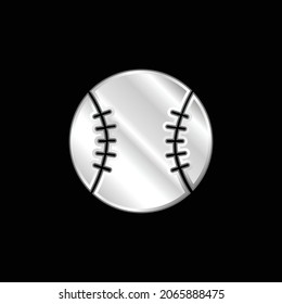 Baseball silver plated metallic icon