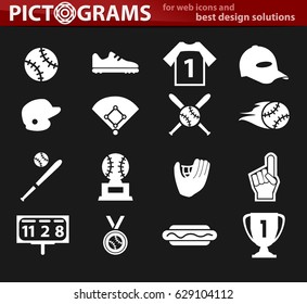 Baseball simply icons for web and user interfaces