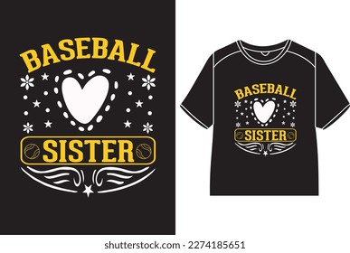 Baseball sister  Cute T-Shirt Design svg