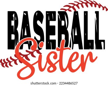 Baseball Sister - (Editable file) Vector Illustration