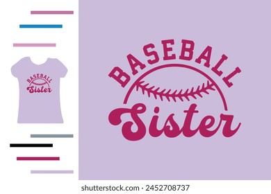 Baseball sister t shirt design