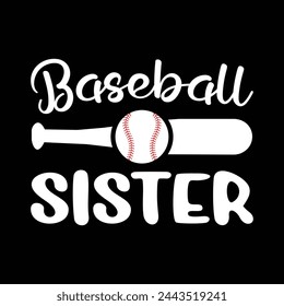 Baseball sister vector design cut file