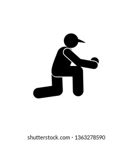 baseball sit down ball glyph icon. Element of baseball sport illustration icon. Signs and symbols can be used for web, logo, mobile app, UI, UX