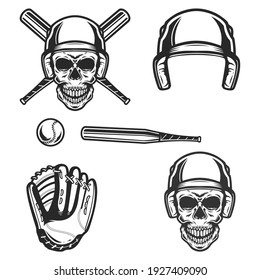 baseball skull head and gear