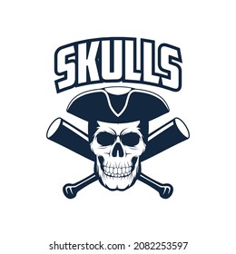 baseball skull logo white background