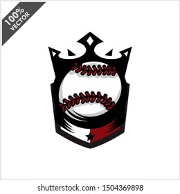 Baseball Softball Ball King Logo Vector	
