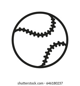 Baseball Softball Ball Minimal Flat Line Outline Stroke Icon Pictogram Symbol