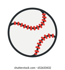 Baseball Softball Ball Minimal Flat Color Line Outline Stroke Icon Pictogram Symbol