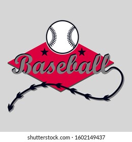Baseball softball ball vector sport logo for design and any decoration. 