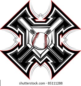 Baseball Softball Bats Graphic Vector Template