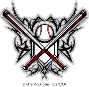 Baseball Softball Bats Tribal Graphic Image