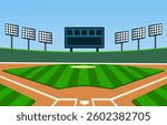 Baseball Softball field flat vector illustration eps 10