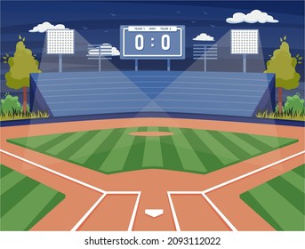 Baseball Softball field flat vector
