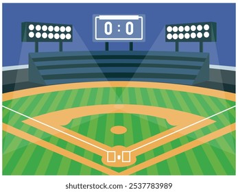 Baseball Softball field flat vector illustration eps 10