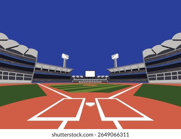 Baseball Softball field flat vector illustration eps 10