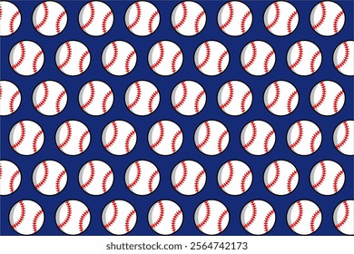 baseball or softball motif and repeating pattern vectors