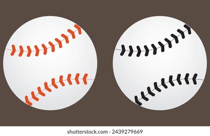 Icono de línea vectorial del logotipo de la bola de deporte del softbol de béisbol.