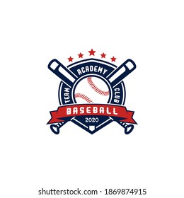 Red Blue Illustration Baseball Club Emblem Stock Vector (Royalty Free ...