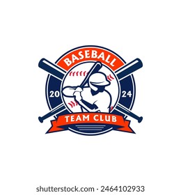 Vector de Plantilla del Campeonato de la Academia del Logo del Club de Equipo de Softbol de Béisbol