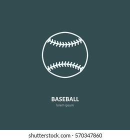 Baseball softball vector line icon. Ball logo, equipment sign. Sport competition illustration.