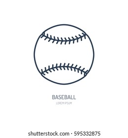 Baseball softball vector line icon. Ball logo, equipment sign. Sport competition illustration