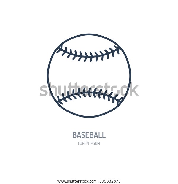 Baseball softball vector line
icon. Ball logo, equipment sign. Sport competition
illustration