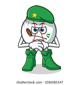 baseball soldier mascot vector cartoon illustration
