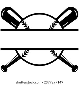 Baseball Split name Frame Vector Sports