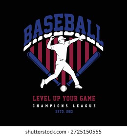 Camiseta con estampado de logotipo de Vector gráfico abstracto de béisbol