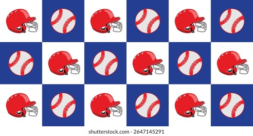 baseball sport background pattern. ball, glove, bat, and helmet.