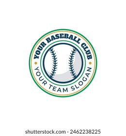 Baseball sport badge logo design template. Vector illustration of baseball sports icon design stock illustration.