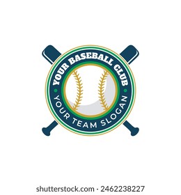 Baseball sport badge logo design template. Vector illustration of baseball sports icon design stock illustration.