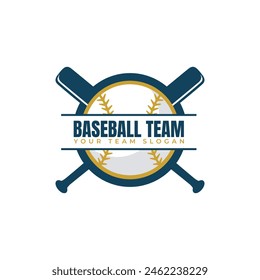 Baseball sport badge logo design template. Vector illustration of baseball sports icon design stock illustration.