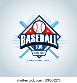 Baseball sport badge logo design template and some elements for logos, badge, banner, emblem, label, insignia, T-shirt screen and printing. Baseball logotype template.