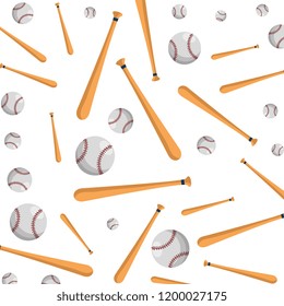 baseball sport balls and bats pattern