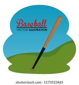 baseball sport bat icon
