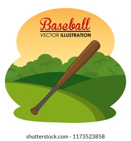 baseball sport bat icon