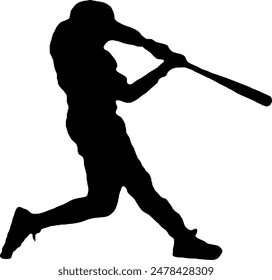 baseball sport with black and white silhouette