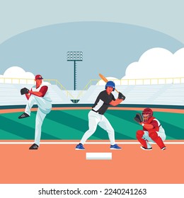 Baseball Sport Character Vector Illustration