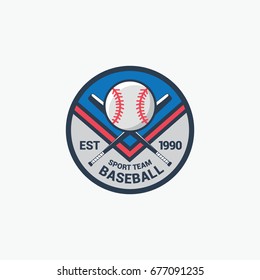 Baseball sport circle logo vector