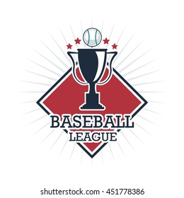 Baseball sport concept represented by trophy cup icon. Isolated and Colorfull illustration.