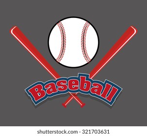Baseball sport design over gray background, vector illustration eps10.
