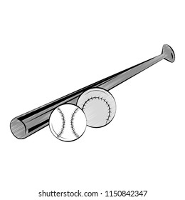 Baseball sport equipment scribble