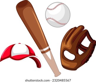 Baseball Sport Equipment Set illustration