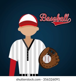 Baseball sport game graphic design, vector illustration eps10