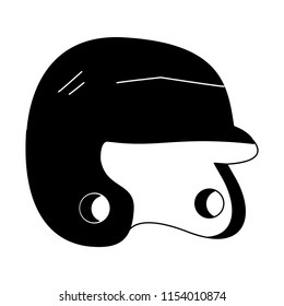 Baseball sport helmet in black and white