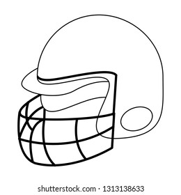 baseball sport helmet mask black and white